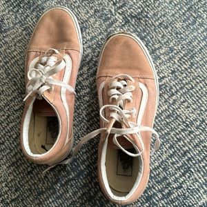 Medium-worn cotton candy nude pink Vans